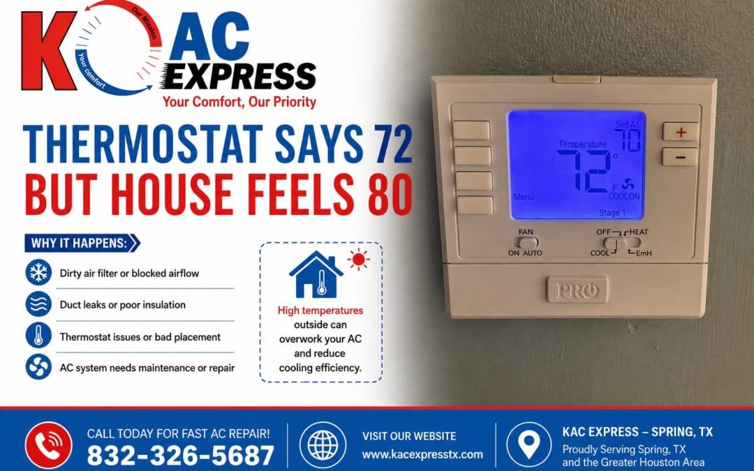 Thermostat Says 72 But House Feels 80: 6 Hidden Causes in Spring, TX Homes (2026)