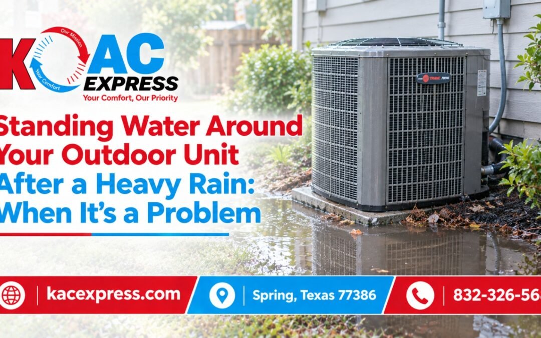 Standing Water Around Your Outdoor Unit After a Heavy Rain: When It’s a Problem